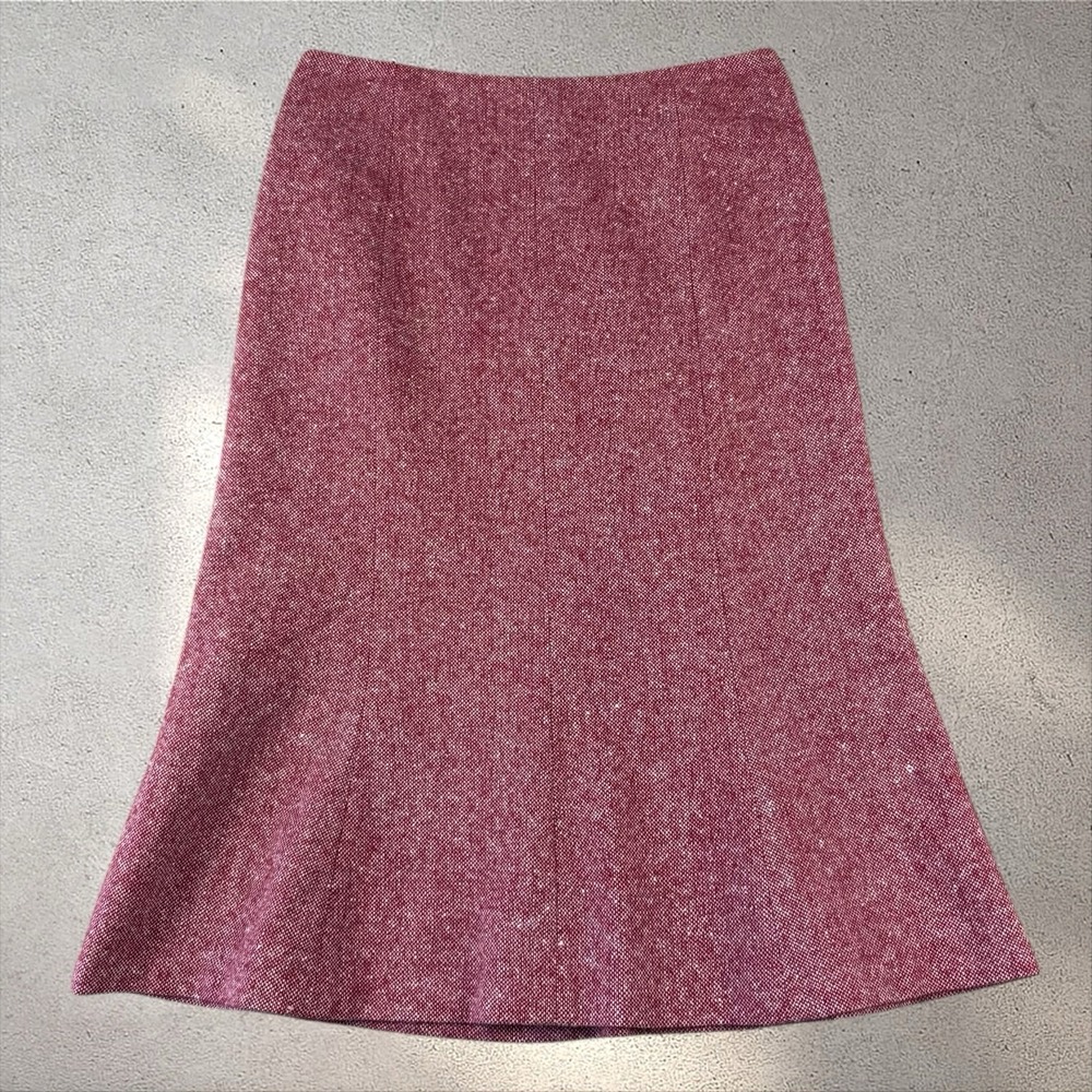 Hobbs London Tweed Wool Blend A-line Flare‎ Midi Skirt Sz 12 Office Business